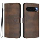 For Google Pixel 10 / 10 Pro / Pixel 9 / 9 Pro Line Splicing Buckle Retro Leather Phone Case(Brown) - 2