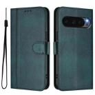 For Google Pixel 9 Pro XL / Pixel 10 Pro XL Line Splicing Buckle Retro Leather Phone Case(Dark Green) - 2