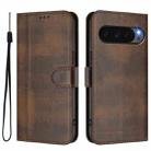 For Google Pixel 9 Pro XL / Pixel 10 Pro XL Line Splicing Buckle Retro Leather Phone Case(Brown) - 2