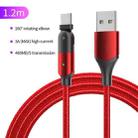 ZFXCT-WY09 3A USB to USB-C / Type-C 180 Degree Rotating Elbow Charging Cable, Length:1.2m(Red) - 2