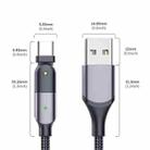 ZFXCT-WYA0G 3A USB to USB-C / Type-C 180 Degree Rotating Elbow Charging Cable, Length:2m(Grey) - 9