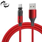 ZFXCT-WYA09 3A USB to USB-C / Type-C 180 Degree Rotating Elbow Charging Cable, Length:2m(Red) - 1