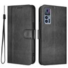 For TCL 30 4G / TCL 30 5G / TCL 30+ Line Splicing Buckle Retro Leather Phone Case(Black) - 2