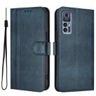 For TCL 30 4G / TCL 30 5G / TCL 30+ Line Splicing Buckle Retro Leather Phone Case(Dark Blue) - 2