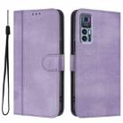 For TCL 30 4G / TCL 30 5G / TCL 30+ Line Splicing Buckle Retro Leather Phone Case(Purple) - 2