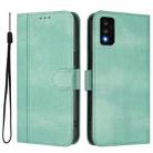 For TCL 30T Line Splicing Buckle Retro Leather Phone Case(Mint Green) - 2
