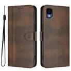 For TCL 30z T602DL Line Splicing Buckle Retro Leather Phone Case(Brown) - 2