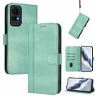 For TCL 50 LE / TCL K23 / K24 Line Splicing Buckle Retro Leather Phone Case(Mint Green) - 1