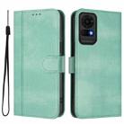 For TCL 50 LE / TCL K23 / K24 Line Splicing Buckle Retro Leather Phone Case(Mint Green) - 2