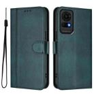 For TCL 50 LE / TCL K23 / K24 Line Splicing Buckle Retro Leather Phone Case(Dark Green) - 2