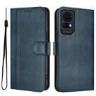 For TCL 50 LE / TCL K23 / K24 Line Splicing Buckle Retro Leather Phone Case(Dark Blue) - 2