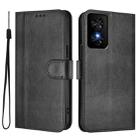 For TCL 50 SE / TCL 40 NxtPaper 4G Line Splicing Buckle Retro Leather Phone Case(Black) - 2