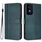 For TCL 50 SE / TCL 40 NxtPaper 4G Line Splicing Buckle Retro Leather Phone Case(Dark Green) - 2