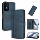 For TCL 50 SE / TCL 40 NxtPaper 4G Line Splicing Buckle Retro Leather Phone Case(Dark Blue) - 1
