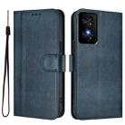 For TCL 50 SE / TCL 40 NxtPaper 4G Line Splicing Buckle Retro Leather Phone Case(Dark Blue) - 2