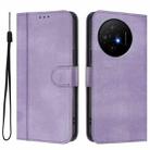 For TCL 50 XL 5G / 50 XL NxtPaper Line Splicing Buckle Retro Leather Phone Case(Purple) - 2