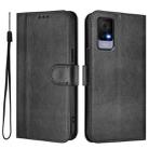 For TCL 405 / 406 / 408 Line Splicing Buckle Retro Leather Phone Case(Black) - 2