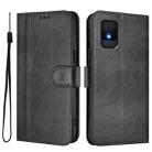 For TCL 502 Line Splicing Buckle Retro Leather Phone Case(Black) - 2