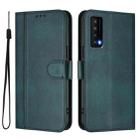 For TCL Stylus 5G Line Splicing Buckle Retro Leather Phone Case(Dark Green) - 2