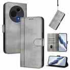 For TCL 60 NxtPaper Line Splicing Buckle Retro Leather Phone Case(Grey) - 1
