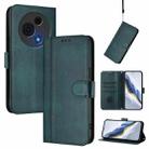 For TCL 60 NxtPaper Line Splicing Buckle Retro Leather Phone Case(Dark Green) - 1