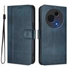 For TCL 60 NxtPaper Line Splicing Buckle Retro Leather Phone Case(Dark Blue) - 2