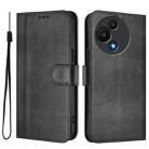 For TCL 605 / 60 SE Line Splicing Buckle Retro Leather Phone Case(Black) - 2