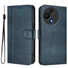 For TCL 605 / 60 SE Line Splicing Buckle Retro Leather Phone Case(Dark Blue) - 2