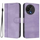 For TCL 605 / 60 SE Line Splicing Buckle Retro Leather Phone Case(Purple) - 2
