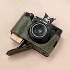 For FUJIFILM X100VI Buffalo Texture PU Leather Camera Half Case Base(Green) - 1