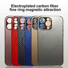 For iPhone 14 Pro Plating Carbon Fiber MagSafe Full Coverage Phone Case(Black) - 1