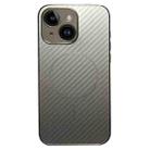 For iPhone 13 Plating Carbon Fiber MagSafe Full Coverage Phone Case(Silver) - 1
