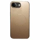 For iPhone 16e Plating Carbon Fiber MagSafe Full Coverage Phone Case(Gold) - 1