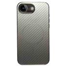 For iPhone 16e Plating Carbon Fiber MagSafe Full Coverage Phone Case(Silver) - 1