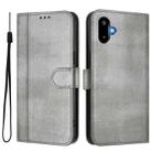 For Samsung Galaxy M06 5G / F06 5G Line Splicing Buckle Retro Leather Phone Case(Grey) - 2