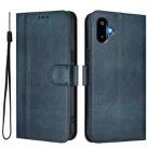 For Samsung Galaxy M06 5G / F06 5G Line Splicing Buckle Retro Leather Phone Case(Dark Blue) - 2