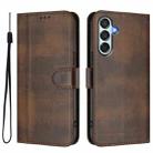 For Samsung Galaxy M15 5G / F15 5G Line Splicing Buckle Retro Leather Phone Case(Brown) - 2