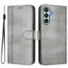 For Samsung Galaxy M34 5G / F34 5G Line Splicing Buckle Retro Leather Phone Case(Grey) - 2