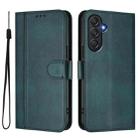 For Samsung Galaxy M54 5G / F54 5G Line Splicing Buckle Retro Leather Phone Case(Dark Green) - 2