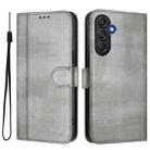 For Samsung Galaxy M55 5G / C55 5G Line Splicing Buckle Retro Leather Phone Case(Grey) - 2