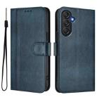 For Samsung Galaxy M55 5G / C55 5G Line Splicing Buckle Retro Leather Phone Case(Dark Blue) - 2