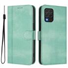 For Samsung Galaxy M62 / F64 4G Line Splicing Buckle Retro Leather Phone Case(Mint Green) - 2