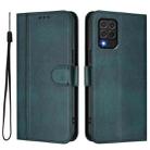 For Samsung Galaxy M62 / F64 4G Line Splicing Buckle Retro Leather Phone Case(Dark Green) - 2