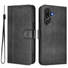 For Samsung Galaxy M56 5G Line Splicing Buckle Retro Leather Phone Case(Black) - 2