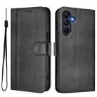 For Samsung Galaxy A26 5G Global Line Splicing Buckle Retro Leather Phone Case(Black) - 2