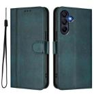 For Samsung Galaxy A26 5G Global Line Splicing Buckle Retro Leather Phone Case(Dark Green) - 2