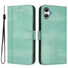 For Samsung Galaxy A05 / M05 / F05 4G Line Splicing Buckle Retro Leather Phone Case(Mint Green) - 2