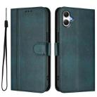 For Samsung Galaxy A05 / M05 / F05 4G Line Splicing Buckle Retro Leather Phone Case(Dark Green) - 2
