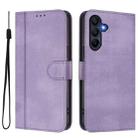For Samsung Galaxy A16 4G / 5G Line Splicing Buckle Retro Leather Phone Case(Purple) - 2