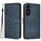 For Samsung Galaxy A55 5G Global Line Splicing Buckle Retro Leather Phone Case(Dark Blue) - 2